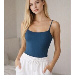 NWOT HYZ Thong Bodysuit Teal Blue Size S